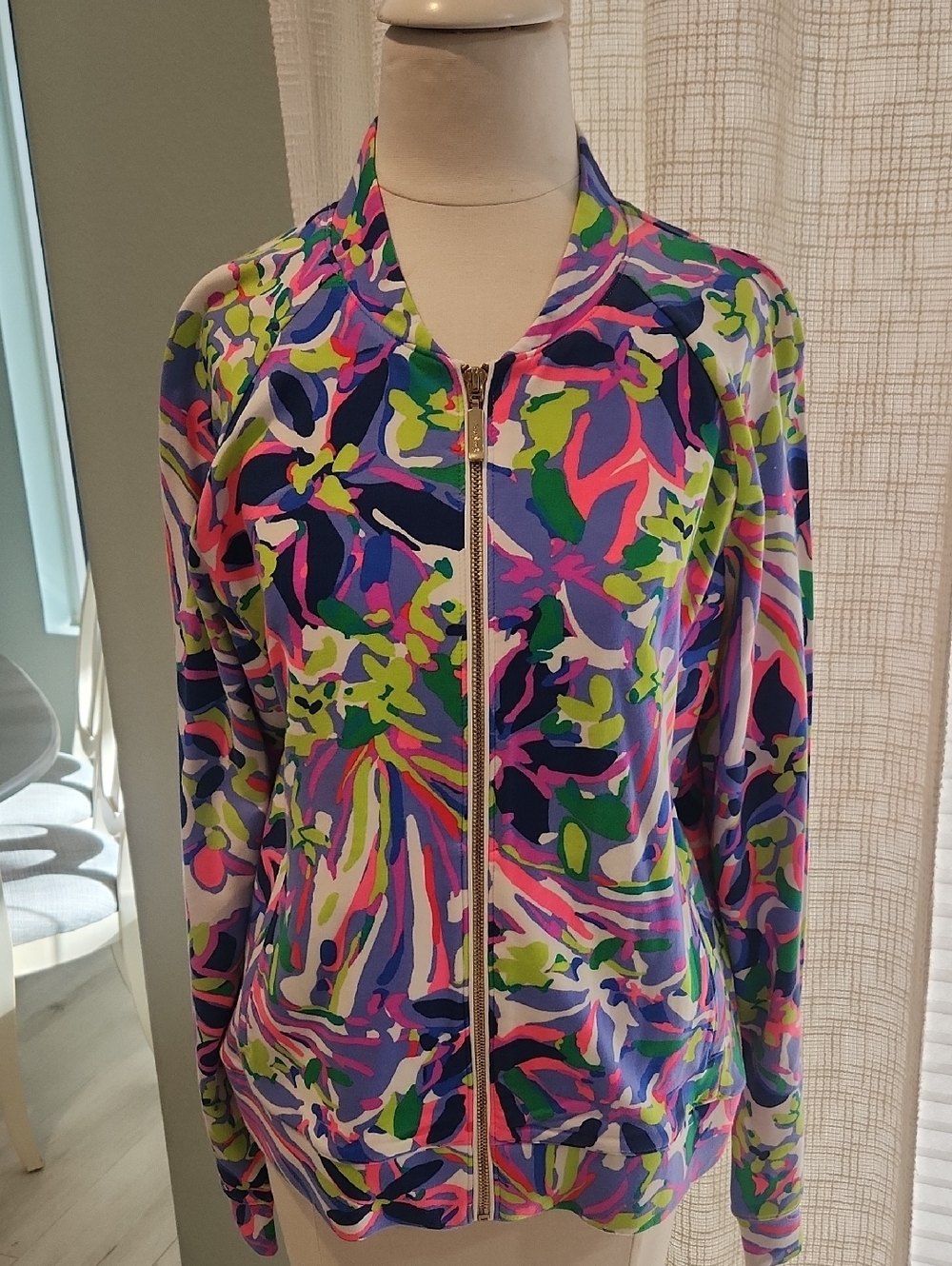 Lilly Pulitzer Neon Floral-Print Jacket in Pink, Green & Blue
